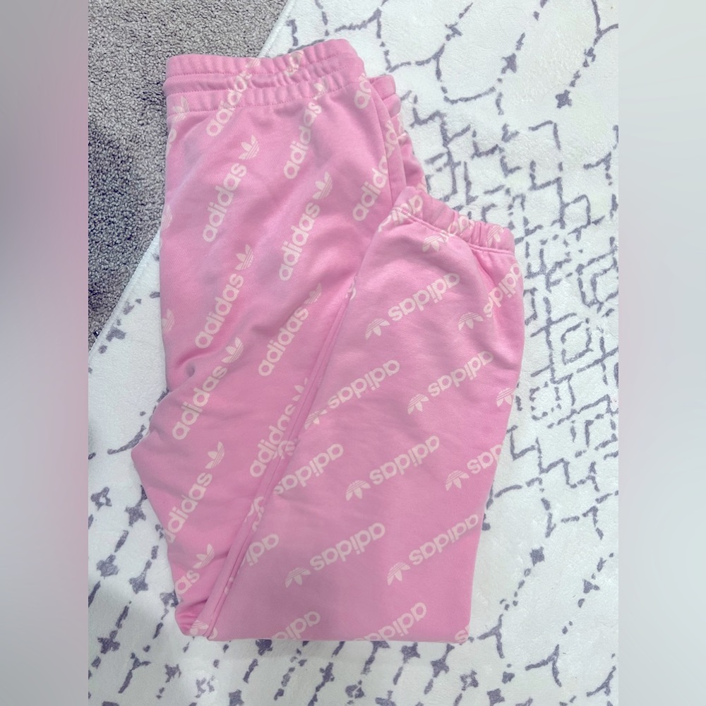 Adidas women pink logo track pant